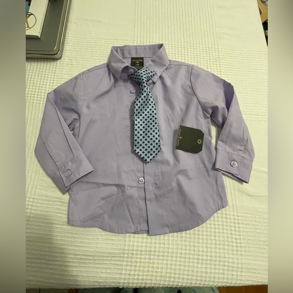 Dockers Purple Dress Shirt with Tie 24 months - Picture 1 of 4